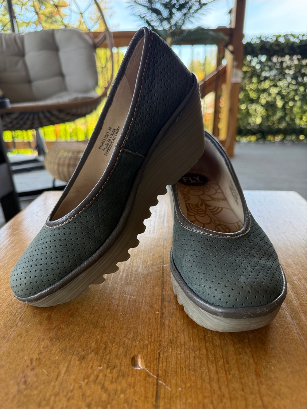 Fly London | Perforated Leather Wedge Slip On